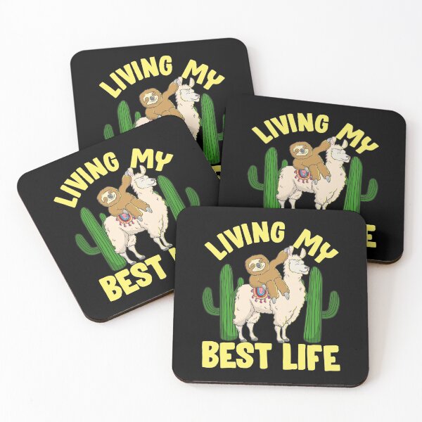 Item preview, Living My Best Life Adorable Sloth Riding Llama designed and sold by perfectpresents.