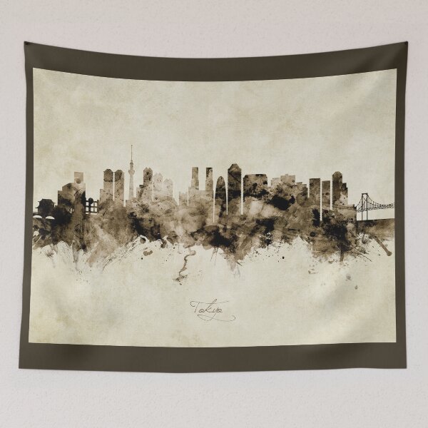 Artikelvorschau, Tokyo Japan Skyline entworfen und verkauft von ArtPrints.