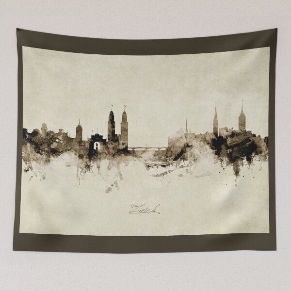 Item preview, Zurich Switzerland Skyline designed and sold by ArtPrints.