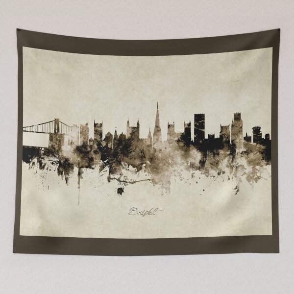 Aperçu de l'œuvre Bristol England Skyline créée et vendue par ArtPrints.