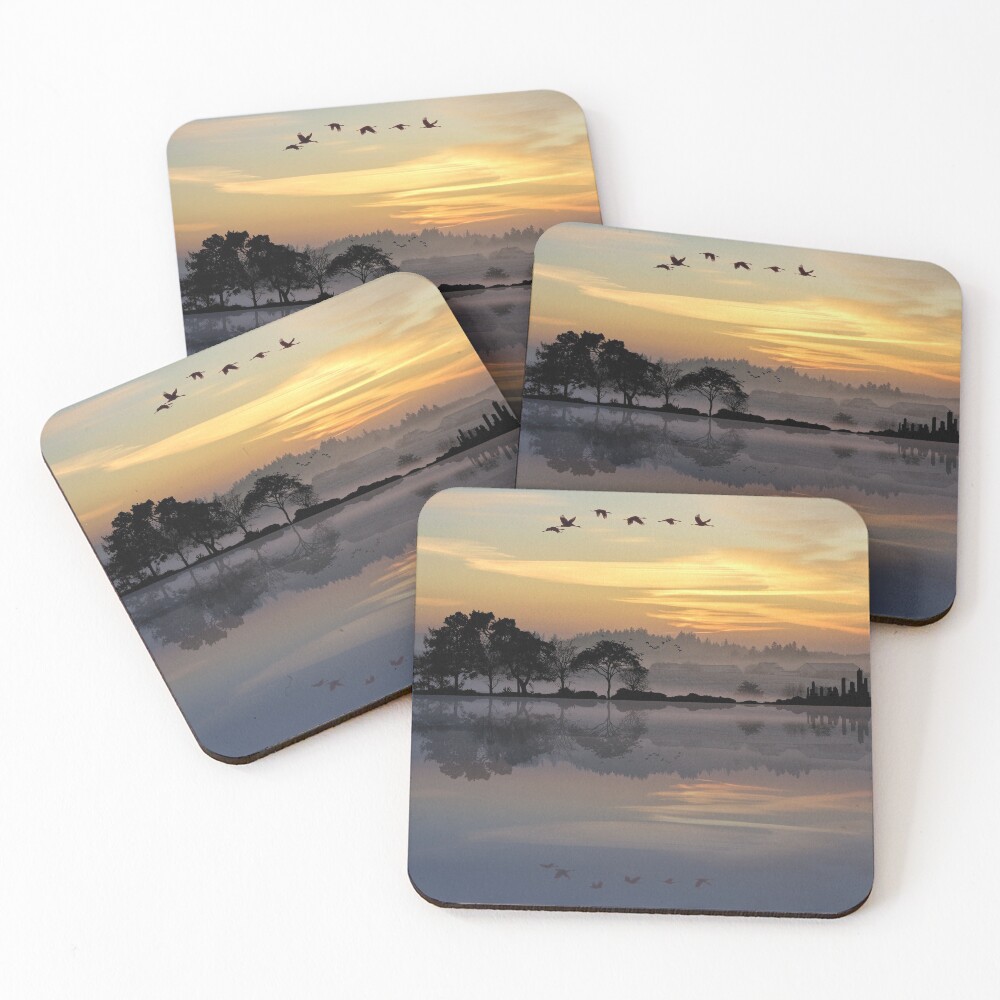 Nature Guitar Sunset Coasters (Set of 4)