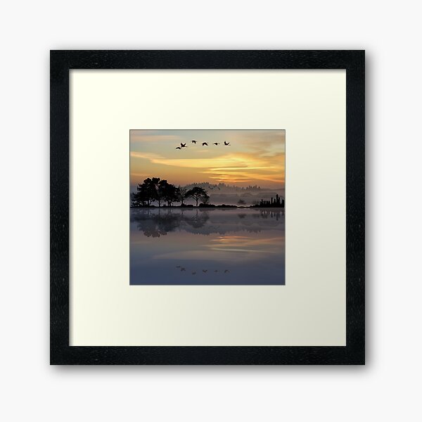 Nature Guitar Sunset Framed Art Print