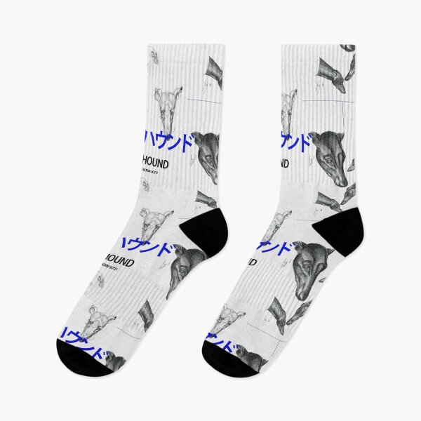 Item preview, GREYHOUND white and blue designed and sold by NaturalBornGoth.