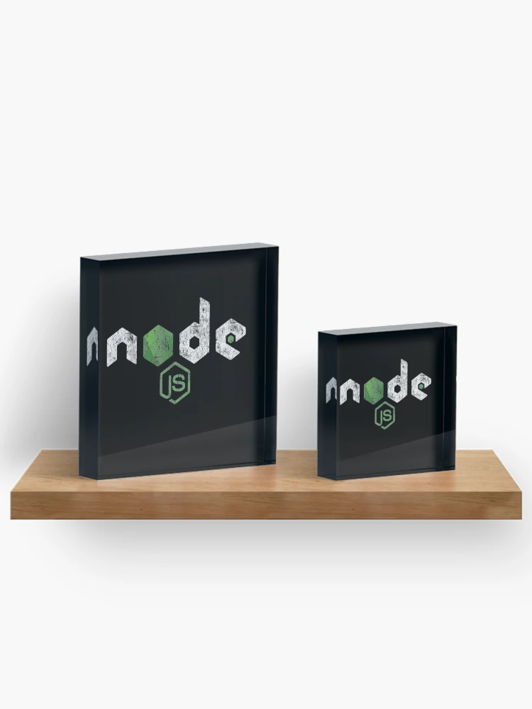 Thumbnail 3 von 5, Acrylblock, Vintage Distressed NodeJS JavaScript-Programmierer designt und verkauft von vladocar.