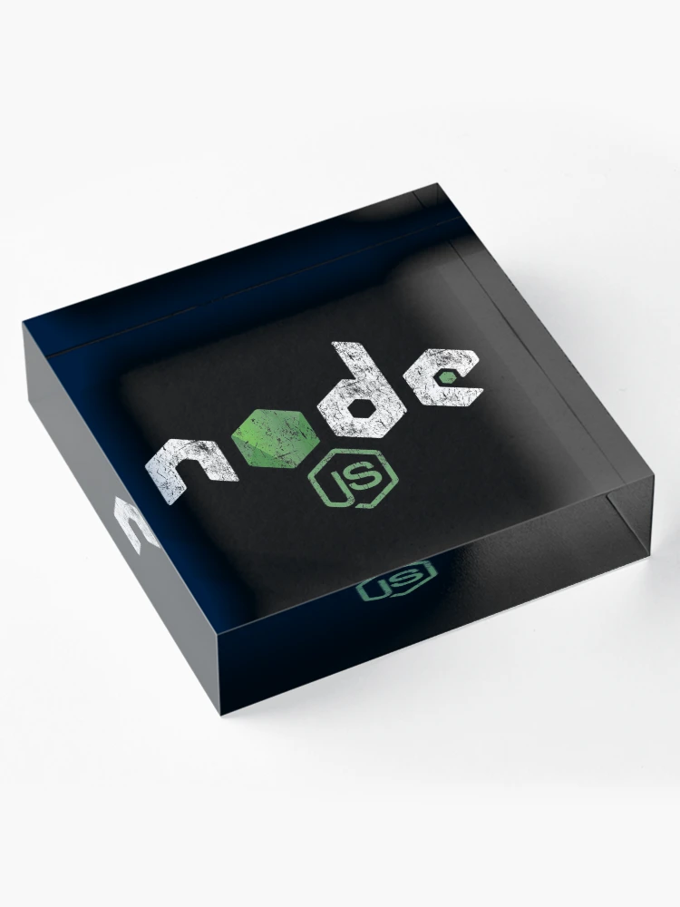 Thumbnail 4 von 5, Acrylblock, Vintage Distressed NodeJS JavaScript-Programmierer designt und verkauft von vladocar.