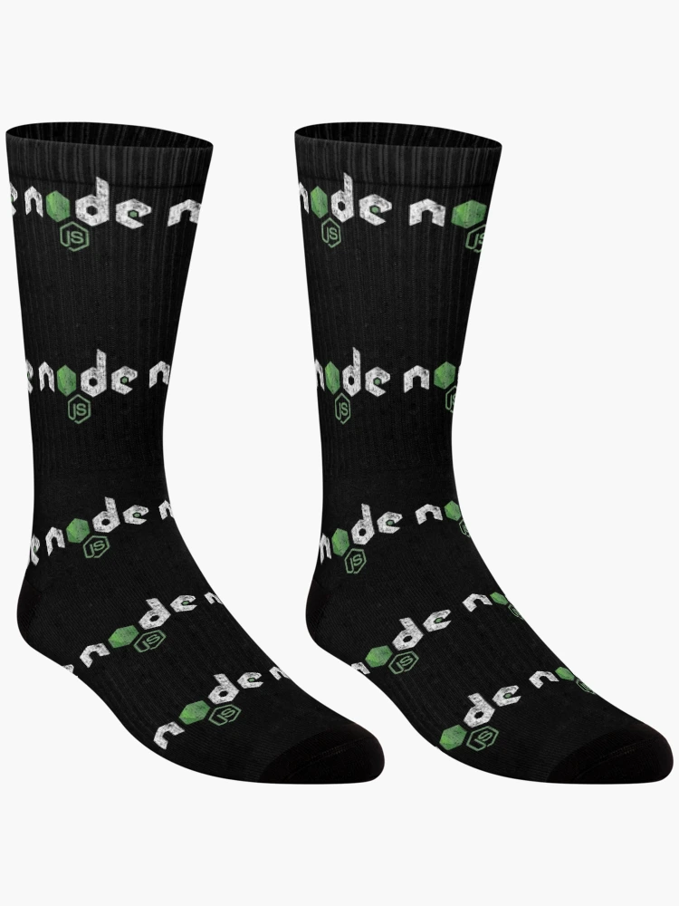 Thumbnail 3 von 5, Socken, Vintage Distressed NodeJS JavaScript-Programmierer designt und verkauft von vladocar.
