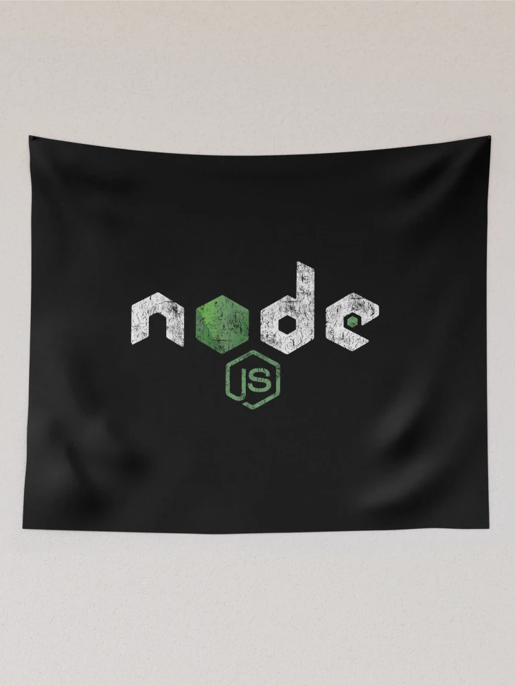 Thumbnail 2 of 3, Tapestry, Vintage Distressed NodeJS JavaScript Programmer designed and sold by vladocar.