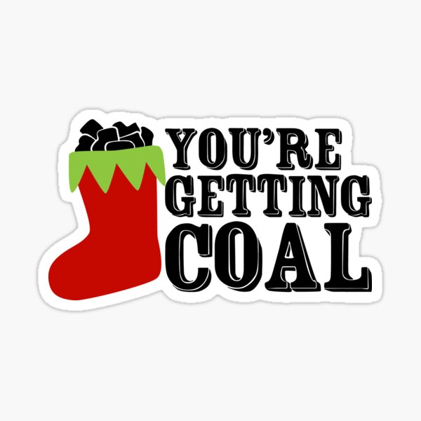 Funny Christmas stockings coal oriented xmas' Sticker