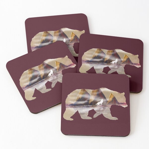 Item preview, bear landscape and howling wolf designed and sold by studioMoSa.