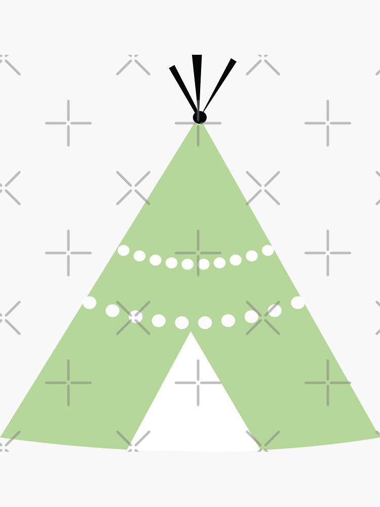 Thumbnail 3 of 3, Sticker, Hand drawn digital tribal teepee. designed and sold by Victoria Riabov.