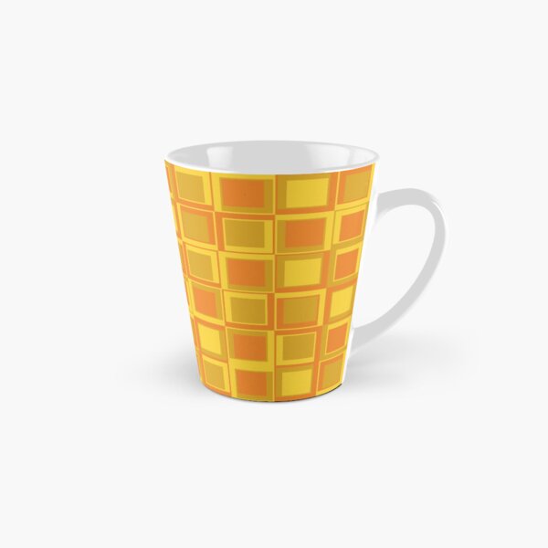 Oranger 70er Jahre Styling Quadrate Tasse (konisch)
