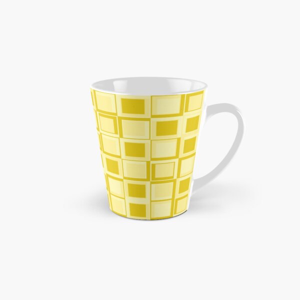 Gelbes 70er Jahre Styling Quadrate Tasse (konisch)