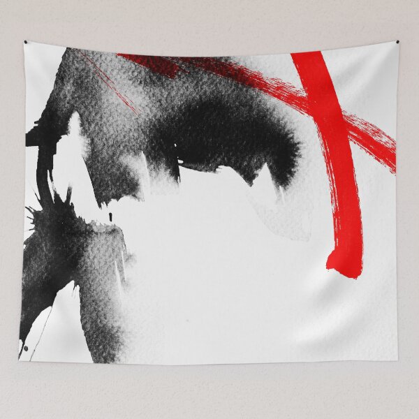 Item preview, Wet black ink and red marker abstract design designed and sold by ZebEddy.