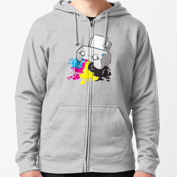 Puker Printer Zipped Hoodie