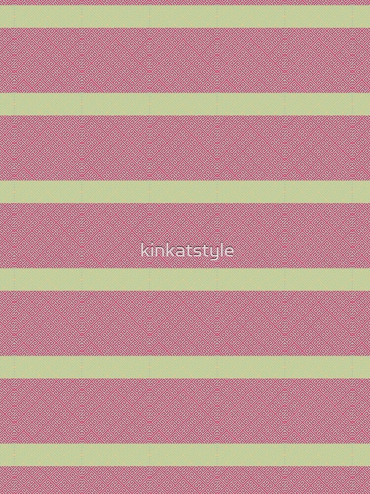 Thumbnail 4 of 4, A-Line Dress, Pink Key Stripes designed and sold by kinkatstyle.