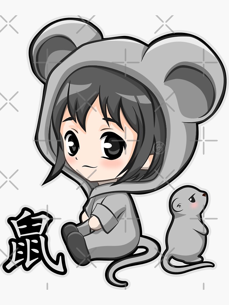 "Chibi Yuki Rat Zodiac Fruits Basket" Sticker by LoShimizu Redbubble