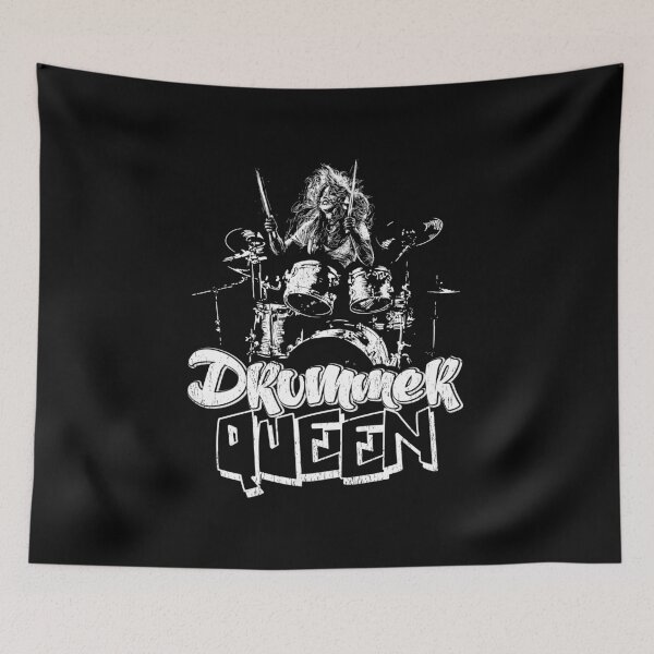 Item preview, Drummer Queen - Girl playing the drums designed and sold by Teecha.