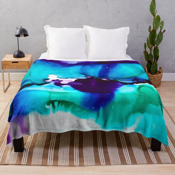 Item preview, Purple and aqua alcohol ink painting  designed and sold by Artbylees.