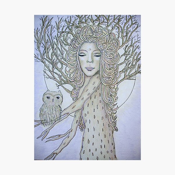 Vista previa del artículo con la obra «Dryad a la luz de la luna», diseñado y vendido por Lilaviolet.