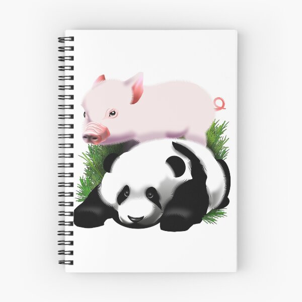 Item preview, Panda bear and little pig are playing in the grass designed and sold by Grafikdiva.