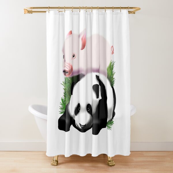 Best Deal for Shower Curtain Hooks Cartoon Pig Decorative Shower Curtain