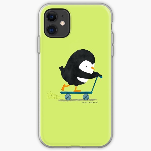 Penguin on Scooter iPhone Soft Case