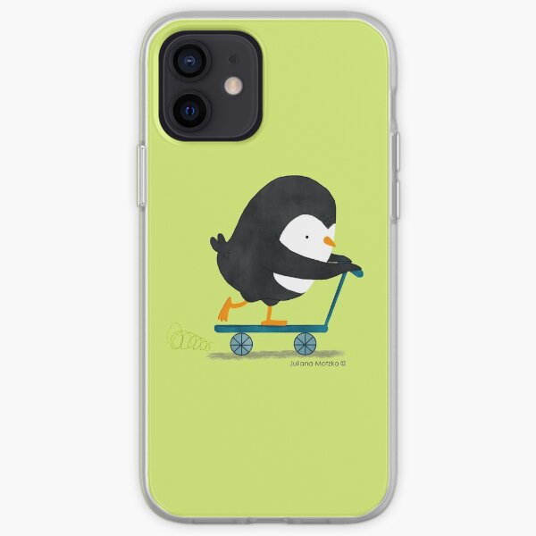 Penguin on Scooter iPhone Soft Case