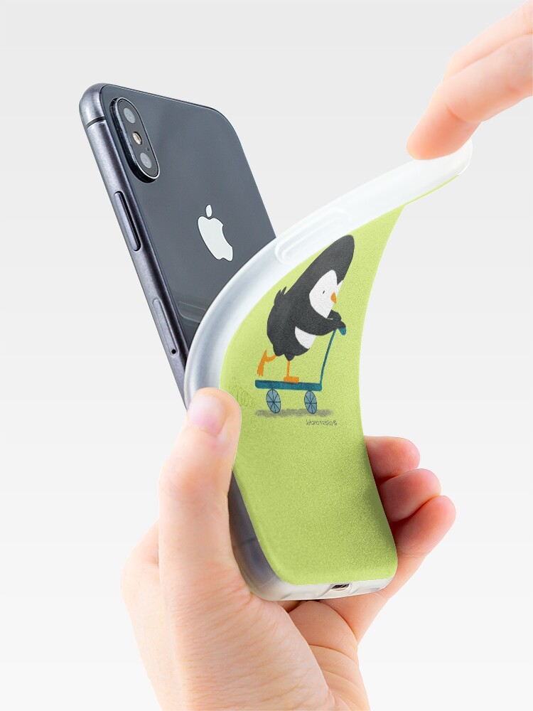 Alternate view of Penguin on Scooter iPhone Case & Cover