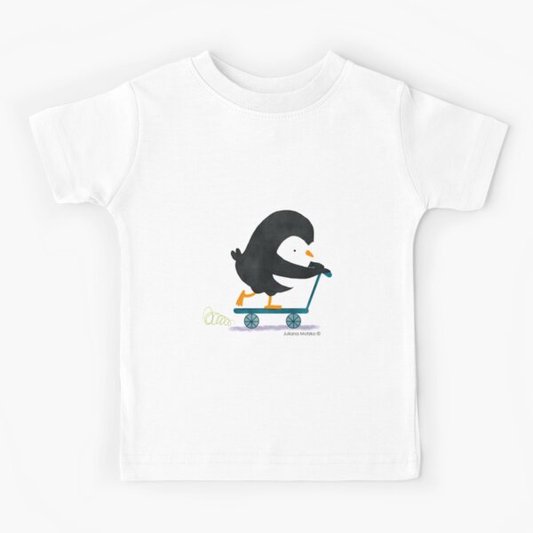 Penguin on Scooter Kids T-Shirt