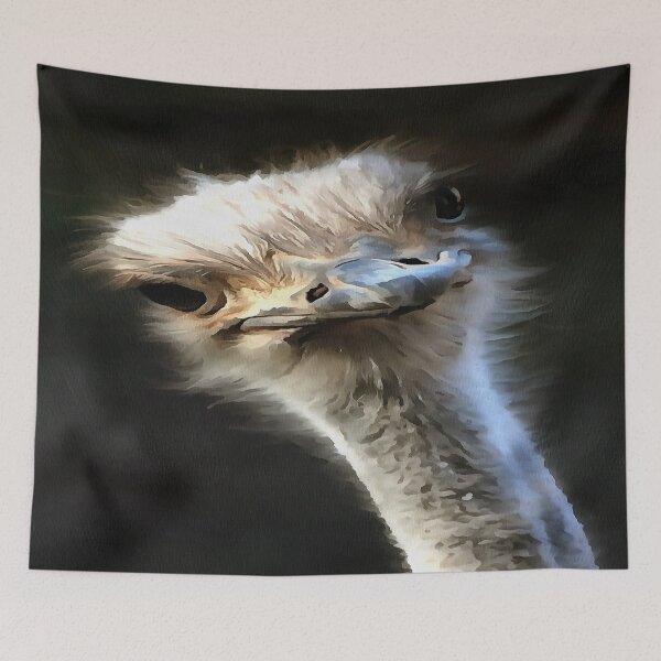 Item preview, Artistic Ostrich Portrait With Goofy Expression designed and sold by taiche.