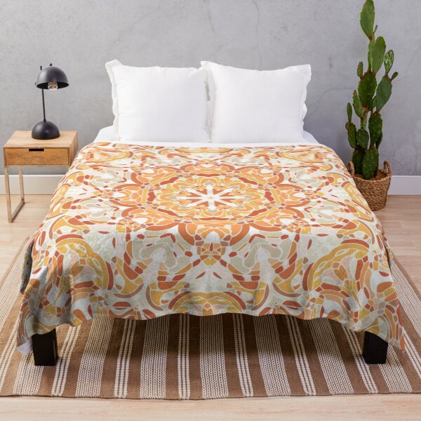 Item preview, Orange and Apricot Floral Mandala designed and sold by Kelly Dietrich Mandala & Fractal Art.