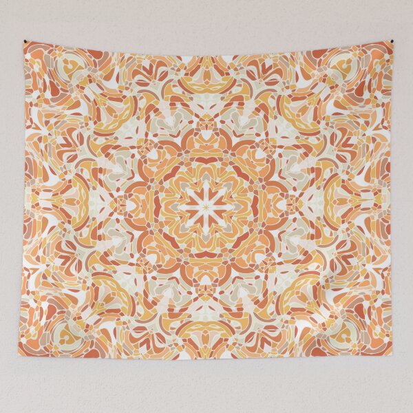 Item preview, Orange and Apricot Floral Mandala designed and sold by Kelly Dietrich Mandala & Fractal Art.
