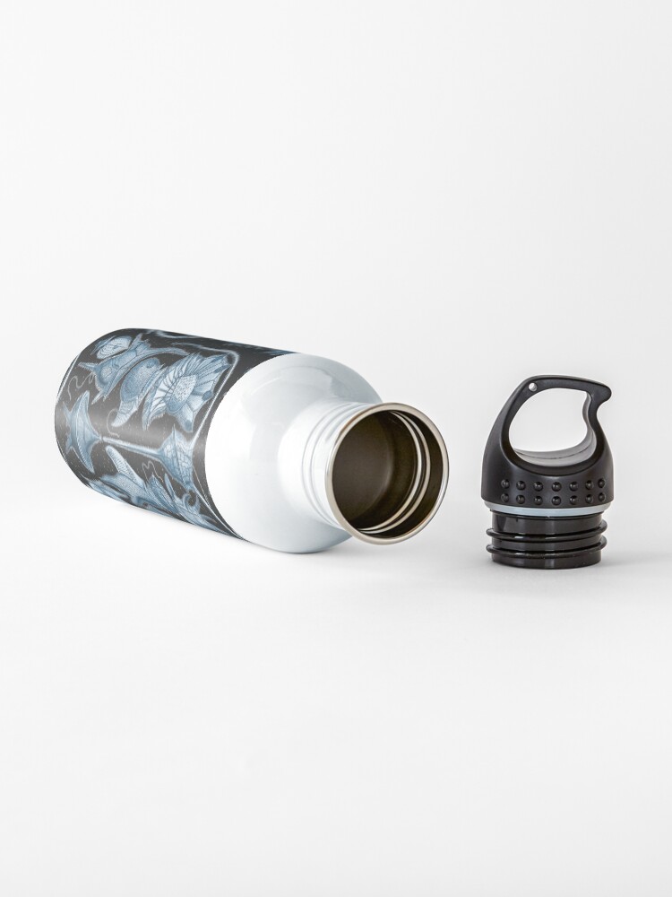Alternate view of Ernst Haeckel Peridinea Plankton Algae Indigo Water Bottle