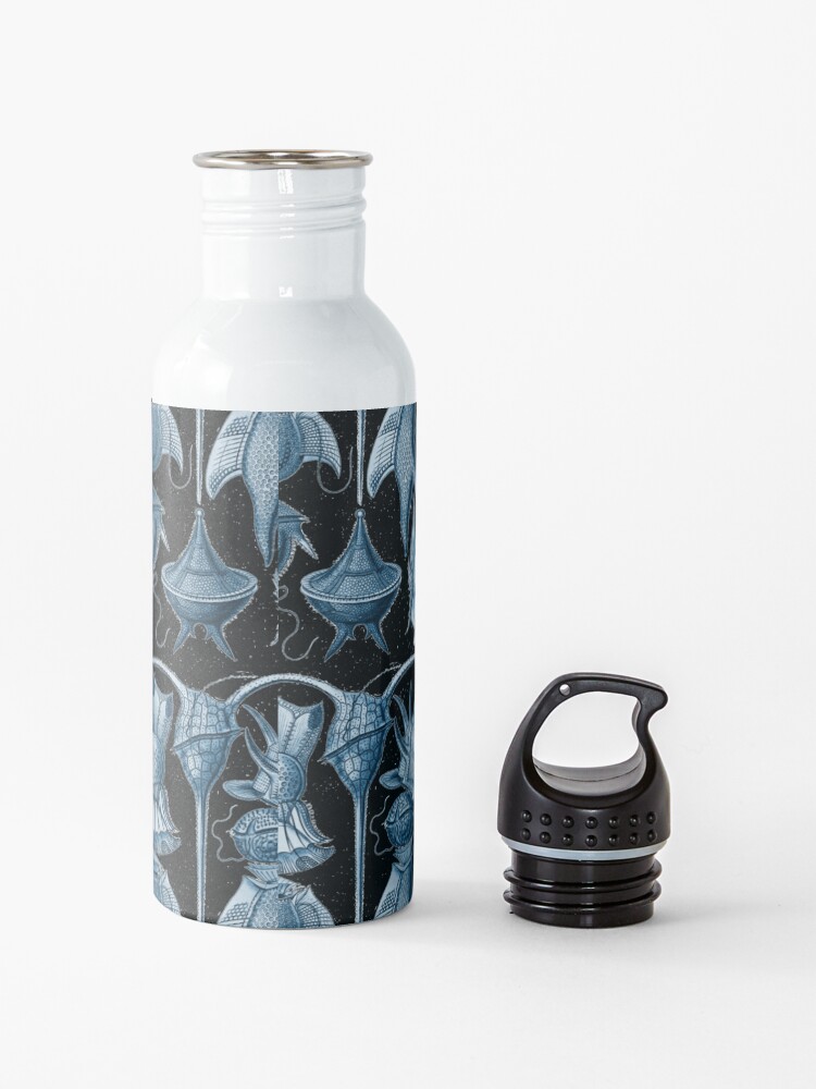 Alternate view of Ernst Haeckel Peridinea Plankton Algae Indigo Water Bottle