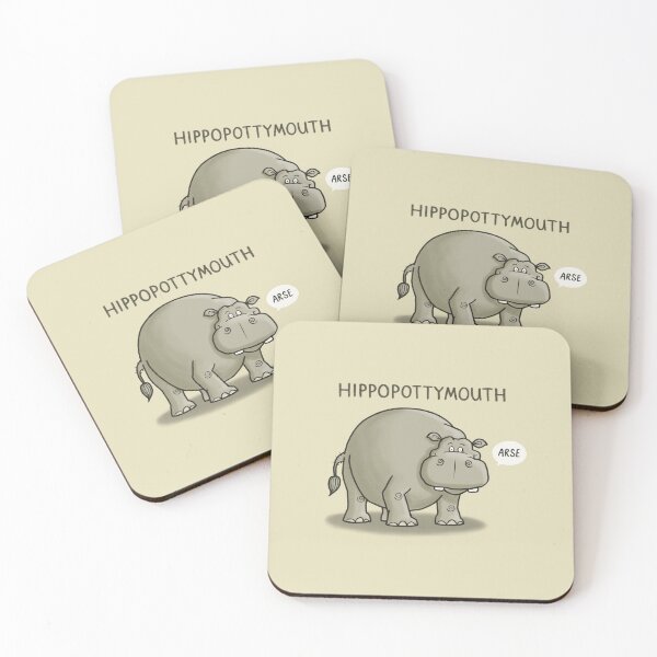 Item preview, Hippo-pottymouth - Funny Cartoon Hippo Illustration designed and sold by carlbatterbee.