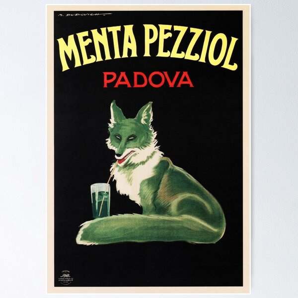 Item preview, MENTA PEZZIOL Padova Vintage Italian Liqueur Art Deco Style 1922 by Marcelo Dudovich designed and sold by retroposters.