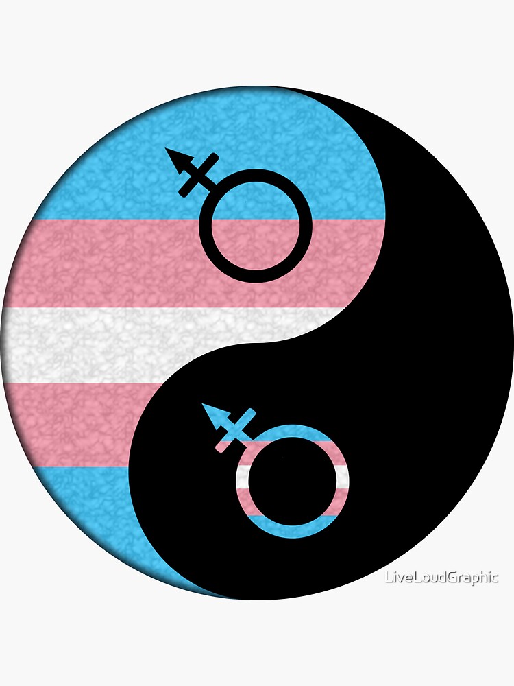 Transgender Pride Yin And Yang Symbol In Pride Flag Colors Sticker For Sale By Liveloudgraphic