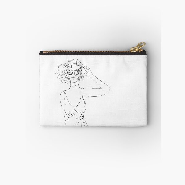 Item preview, Sunny girl in sunglasses, line art, black and white designed and sold by Darya Morozova.