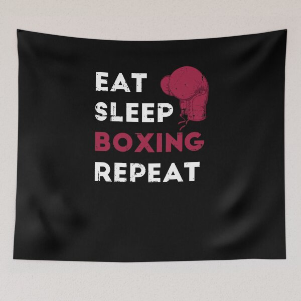 Item preview, Eat Sleep Boxing Repeat Martial Arts Quote designed and sold by jeffded.