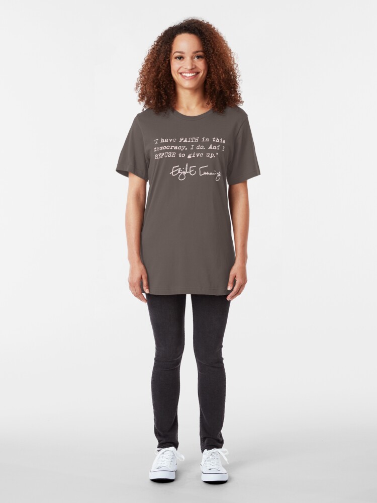 Alternate view of I have faith in this democracy... Elijah Cummings (dusty pink) Slim Fit T-Shirt