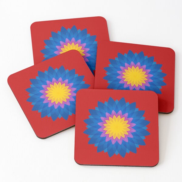 Item preview, SUNBURST FLOWER GRAPHIC BLUE/PINK/YELLOW designed and sold by WOOFANG.