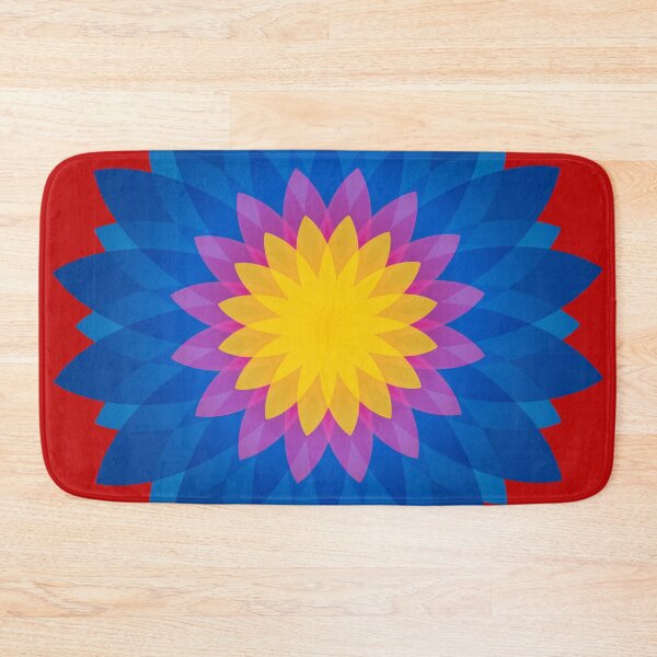 Item preview, SUNBURST FLOWER GRAPHIC BLUE/PINK/YELLOW designed and sold by WOOFANG.