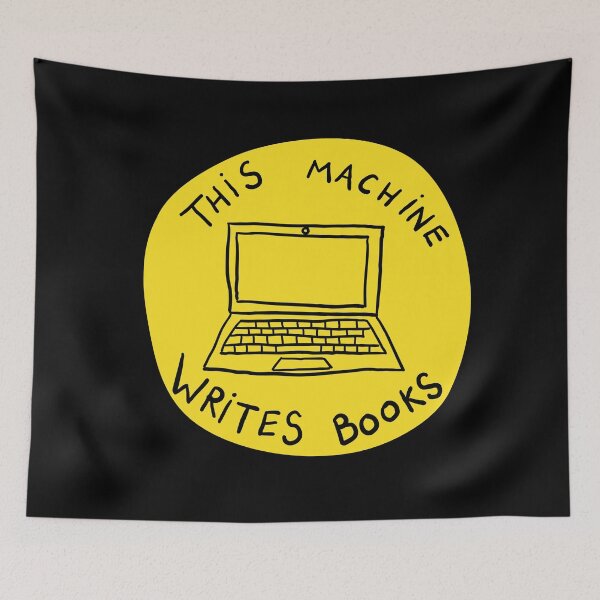 Item preview, This Machine Writes Books - Circle - Yellow designed and sold by MOREDANKMEMES.