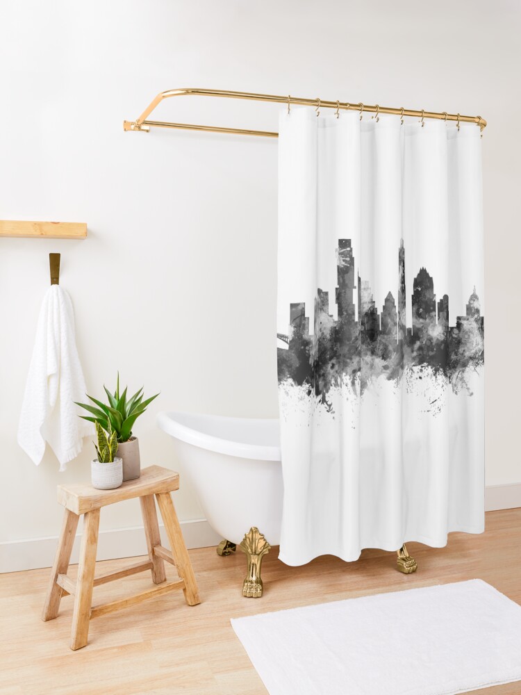Alternate view of Austin Texas Skyline Shower Curtain