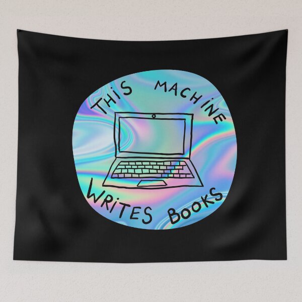 Item preview, This Machine Writes Books - Circle - Iridescent  designed and sold by MOREDANKMEMES.