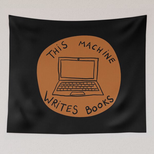 Item preview, This Machine Writes Books - Circle - Coffee Brown designed and sold by MOREDANKMEMES.