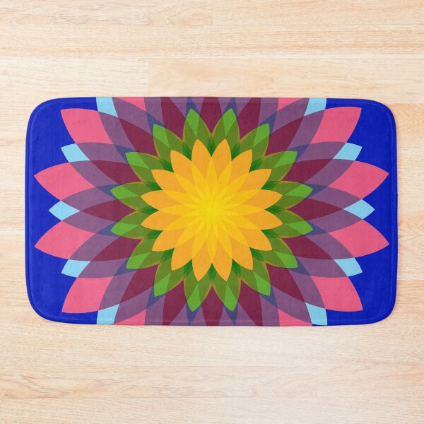 Item preview, SUNBURST FLOWER GRAPHIC PINK/GREEN/YELLOW designed and sold by WOOFANG.