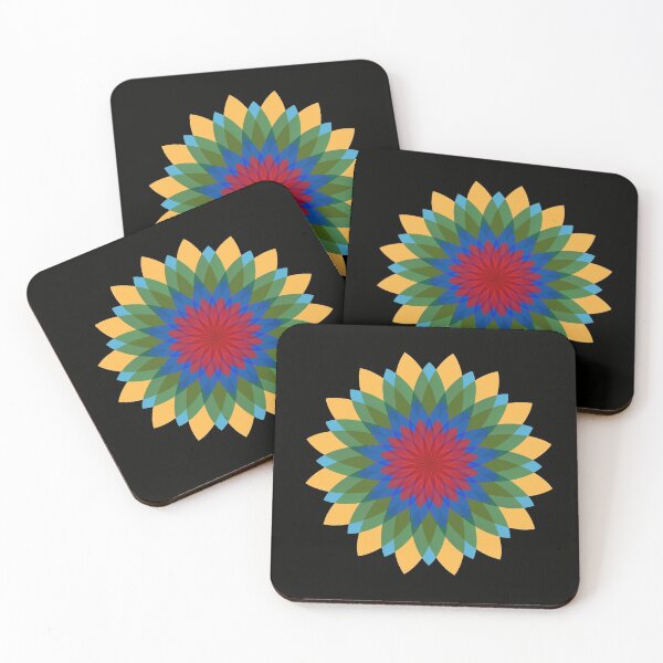 Item preview, SUNBURST FLOWER GRAPHIC GREEN/BLUE/RED designed and sold by WOOFANG.