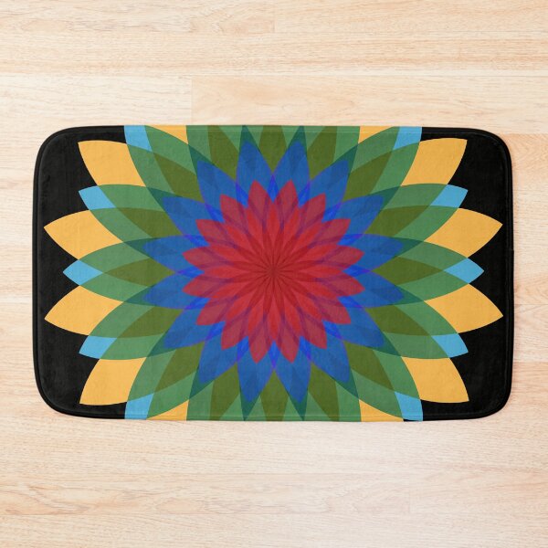 Item preview, SUNBURST FLOWER GRAPHIC GREEN/BLUE/RED designed and sold by WOOFANG.