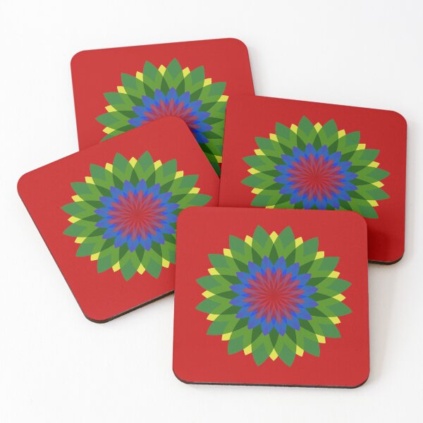Item preview, SUNBURST FLOWER GRAPHIC GREEN/BLUE/RED designed and sold by WOOFANG.